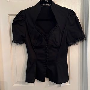 Pinup Girl Clothing Lilith top Black sz M